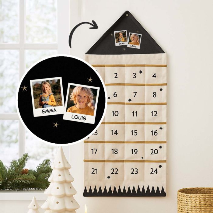 Calendrier de l’avent personnalisé style polaroïd
