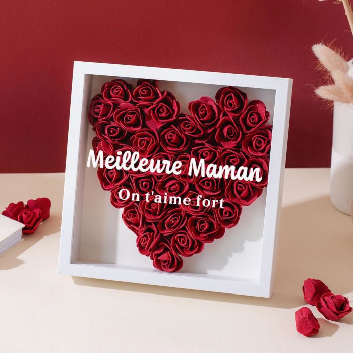 Boîte de roses personnalisée avec texte