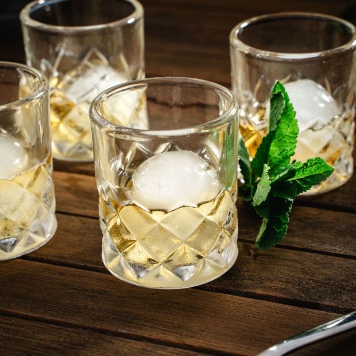 Set de verres à shot avec glaçons ronds