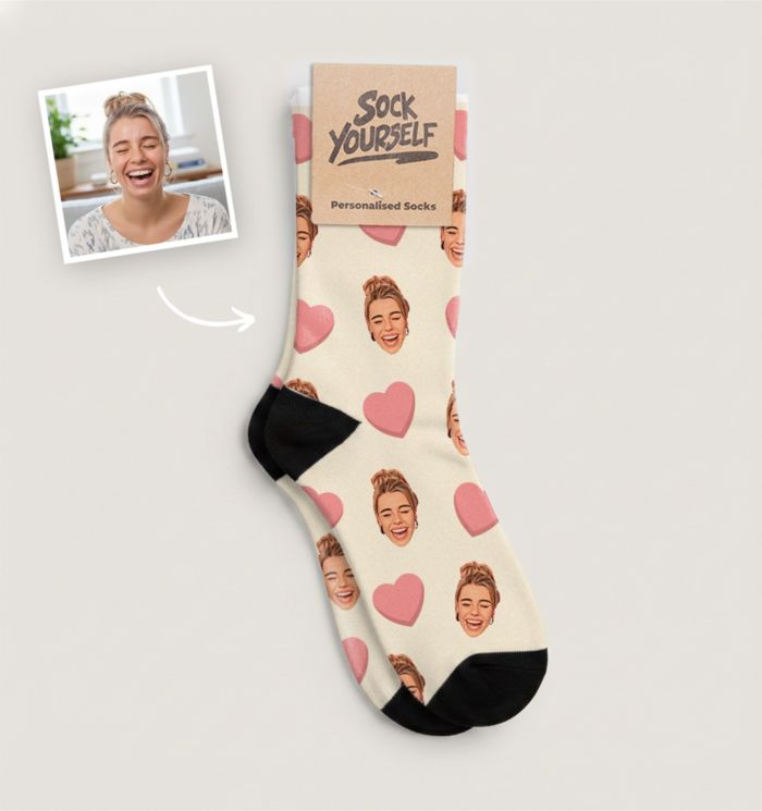 Chaussettes personnalisées avec visage style cartoon