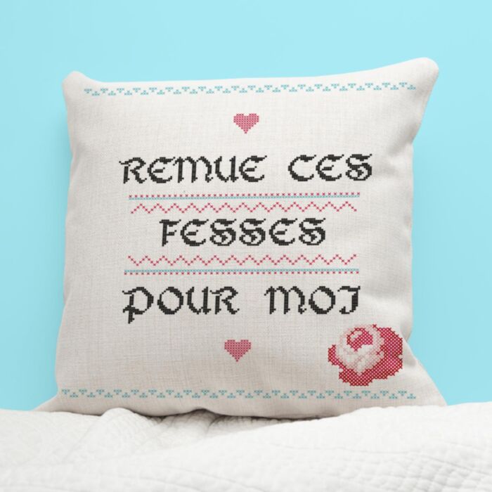 Housse de Coussin Personnalisable Effet Broderie