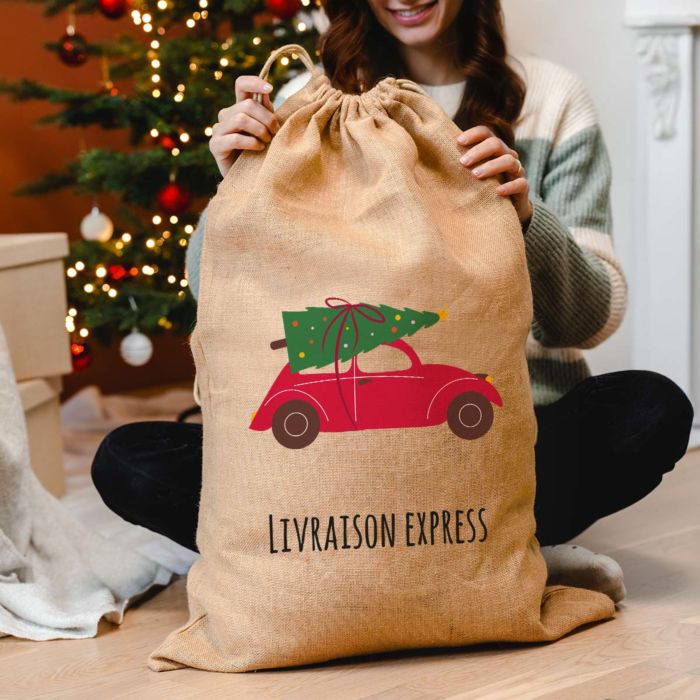 Pochon personnalisé Spécial Noël avec illustration et texte