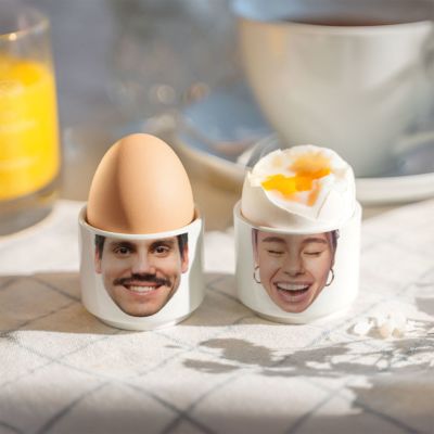Coquetier personnalisé avec visage - Lot de 2