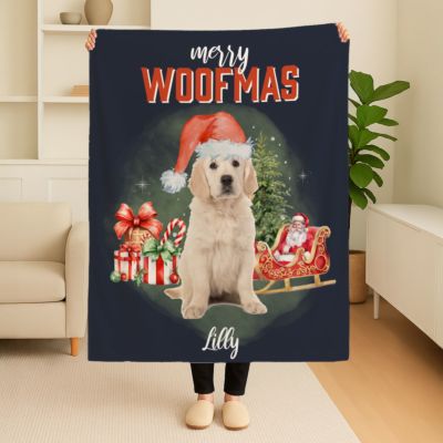 Couverture de Noël Bootleg personnalisée avec animal de compagnie