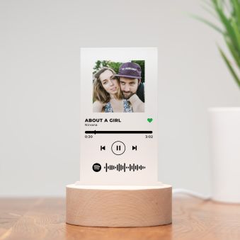Lampe LED personnalisée avec photo et titre de chanson