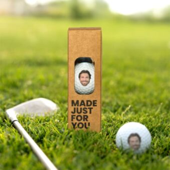 Set de 3 balles de golf personnalisées avec visage