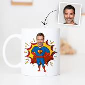 Mug personnalisé super-héros avec visage