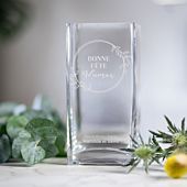 Vase personnalisé avec texte et motif floral