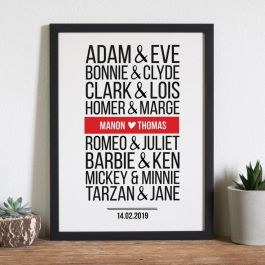 Poster Personnalise Couples Celebres Version Moderne Poster Personnalise Couples Celebres Version Moderne