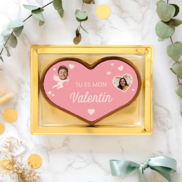 Chocolat personnalisé en forme de cœur Spécial Saint-Valentin