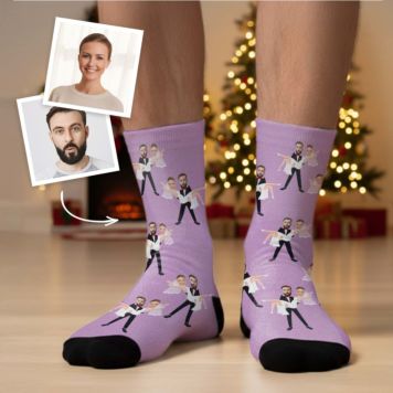 Chaussettes personnalisées Spécial Mariage avec 2 visages