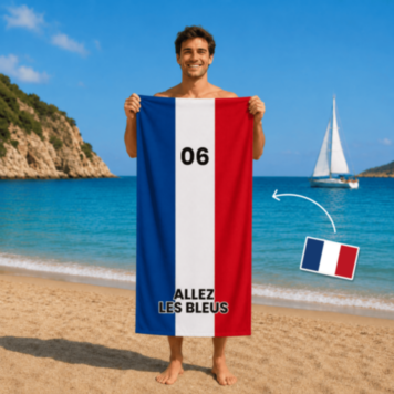 Serviette personnalisée pour la Coupe du Monde avec texte