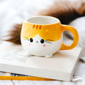 Tasse à Thé Chat en Verre avec Filtre à Infusion Poisson
