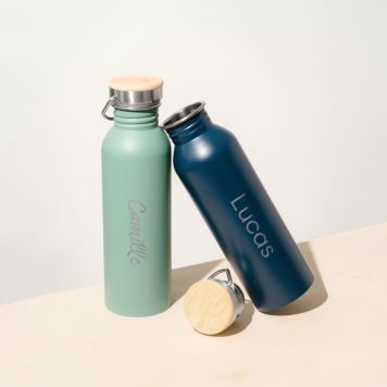 Gourde personnalisée isotherme en acier inoxydable avec prénom