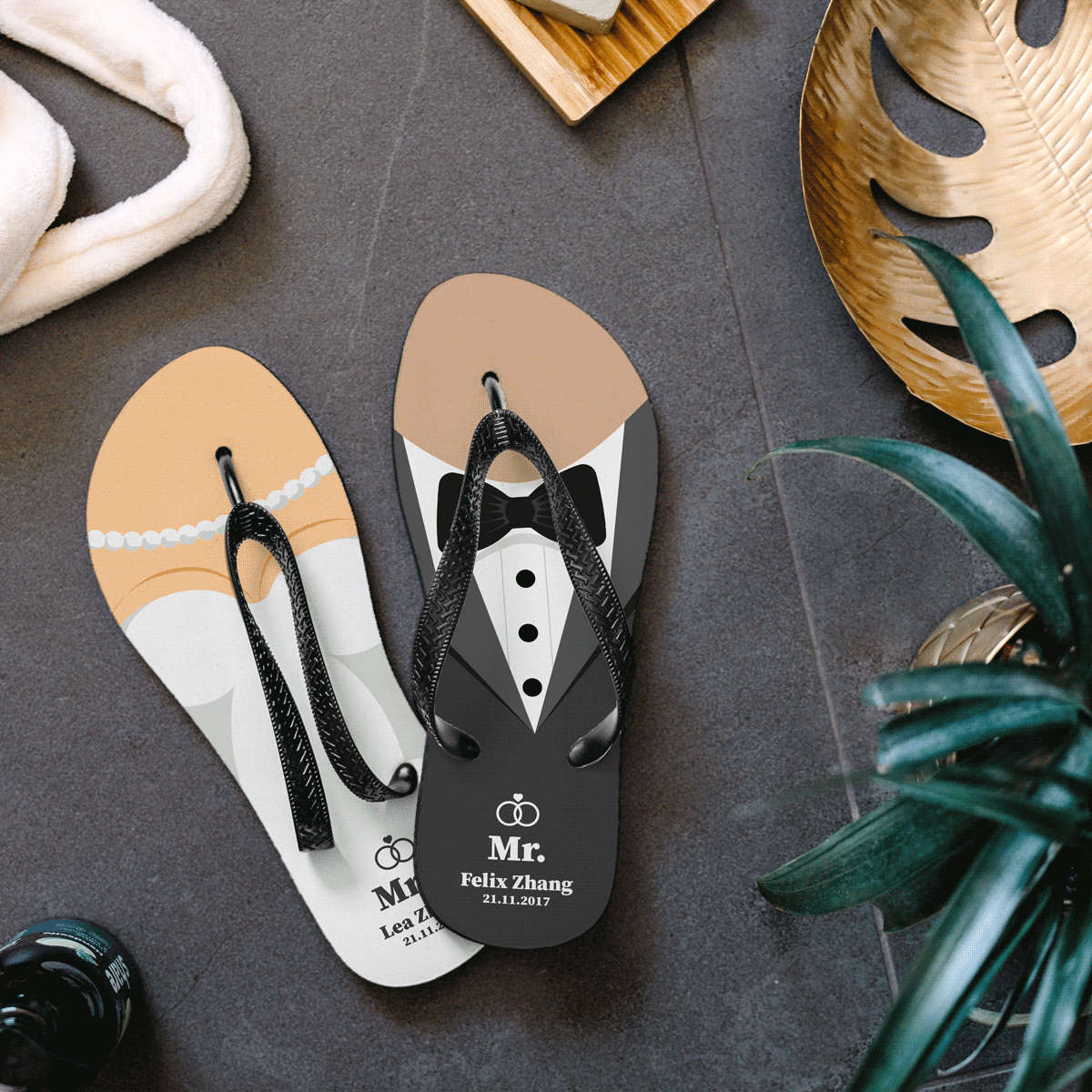 Tongs personnalisées Mariage Tongs personnalisées Mariage