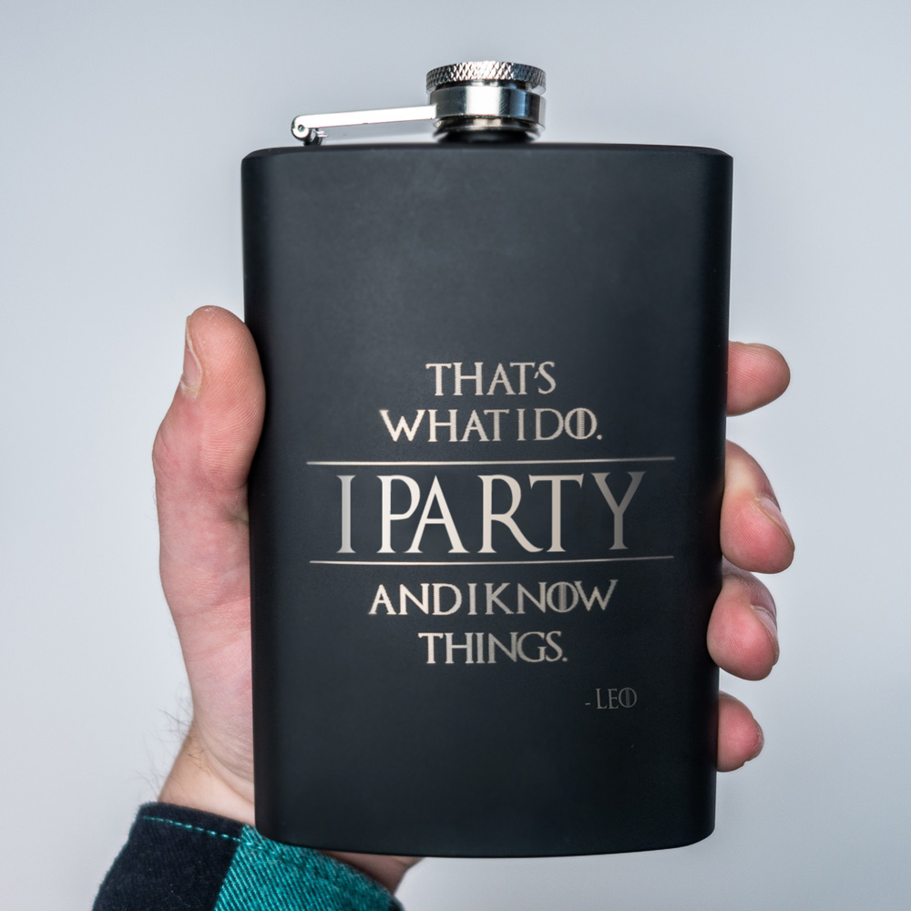 Flasque personnalisable I Know Things