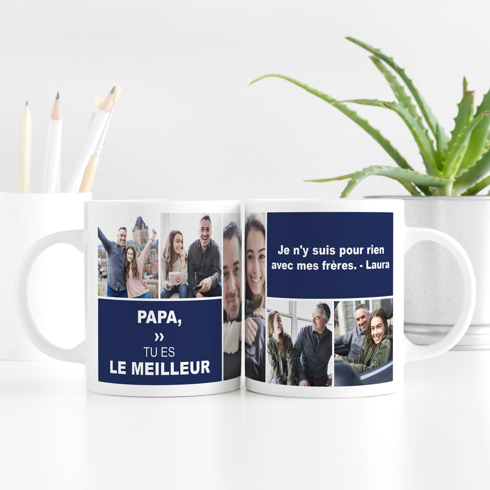 Tasse personnalisable avec 5 images et texte