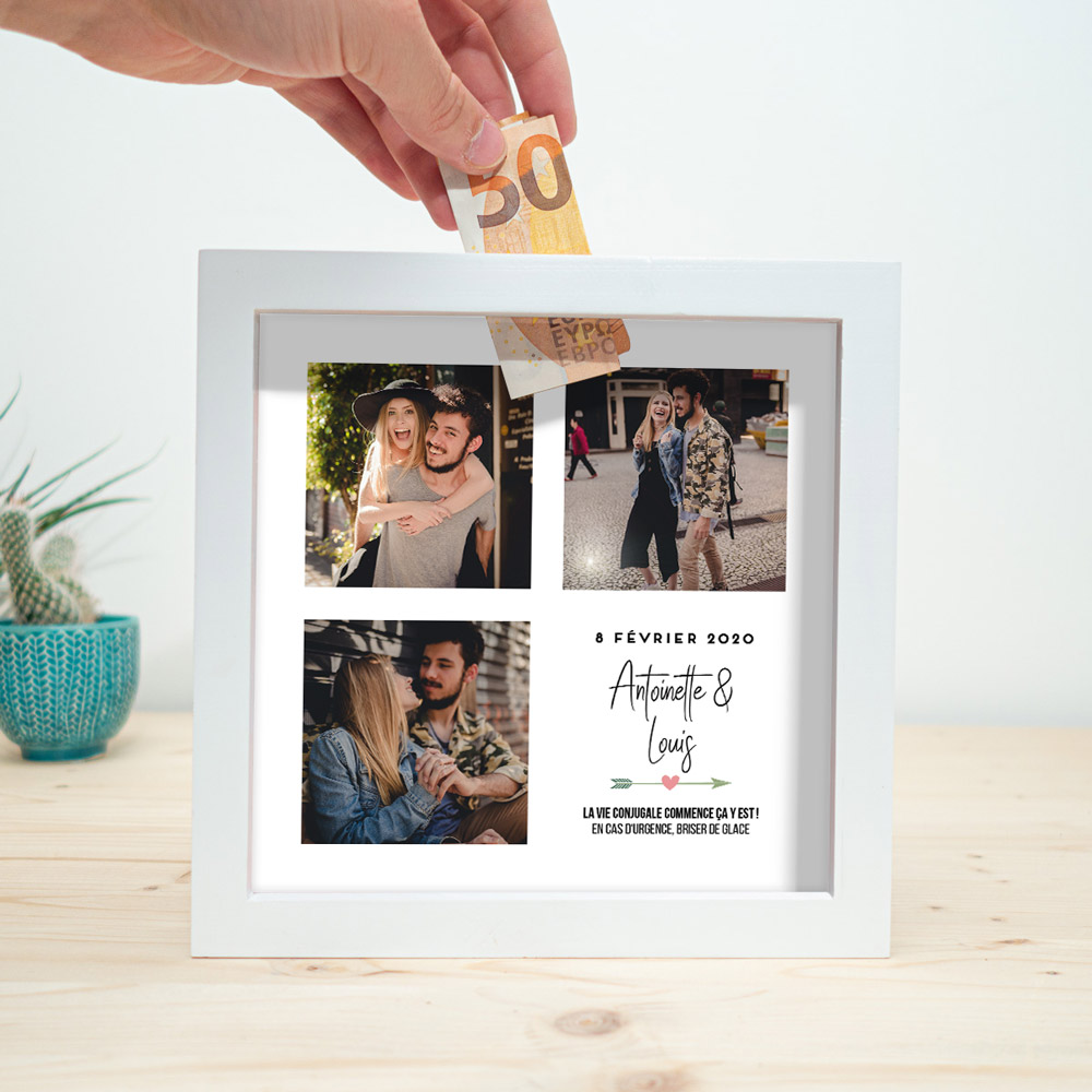 Tirelire Personnalisable pour Mariage