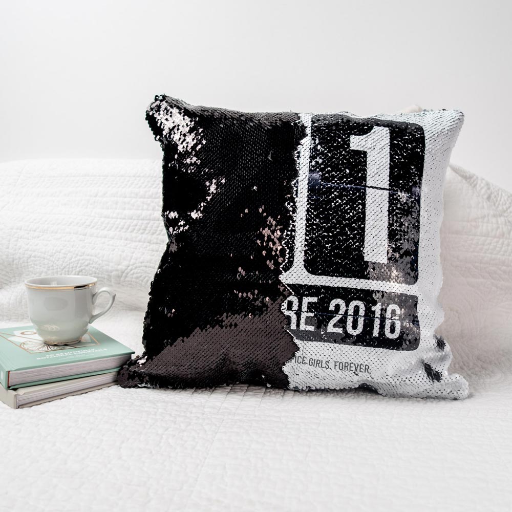 Housse de Coussin Date Personnalisable & Paillettes