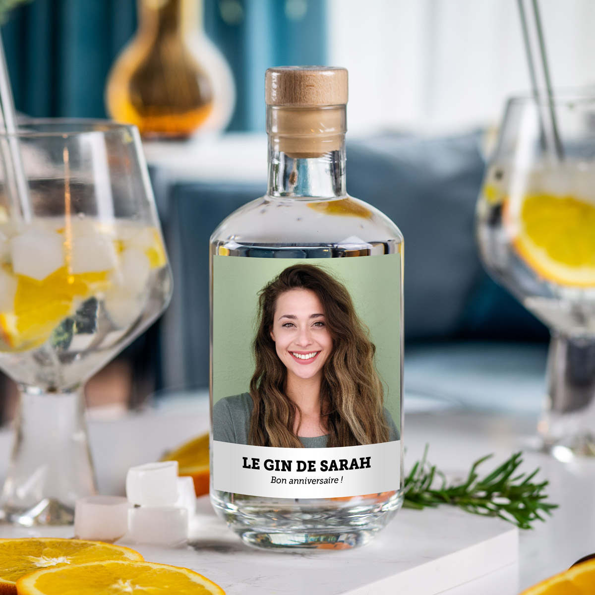 Gin personnalisé avec photo et texte