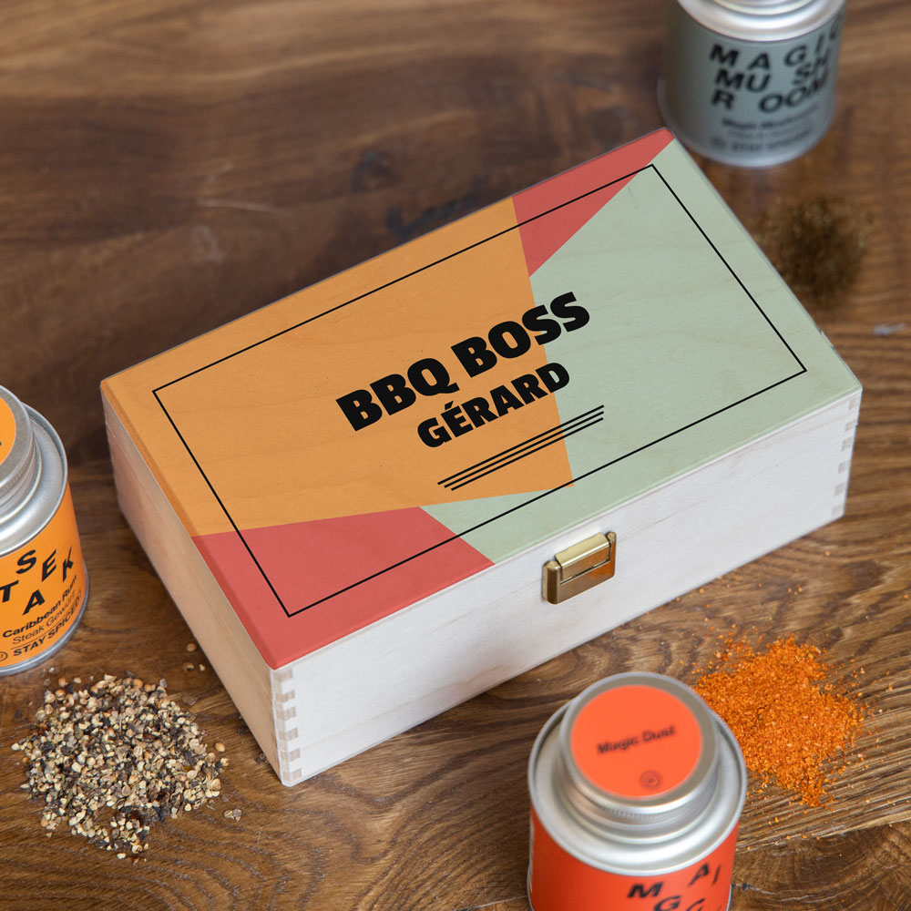 Boîte à épices avec Texte