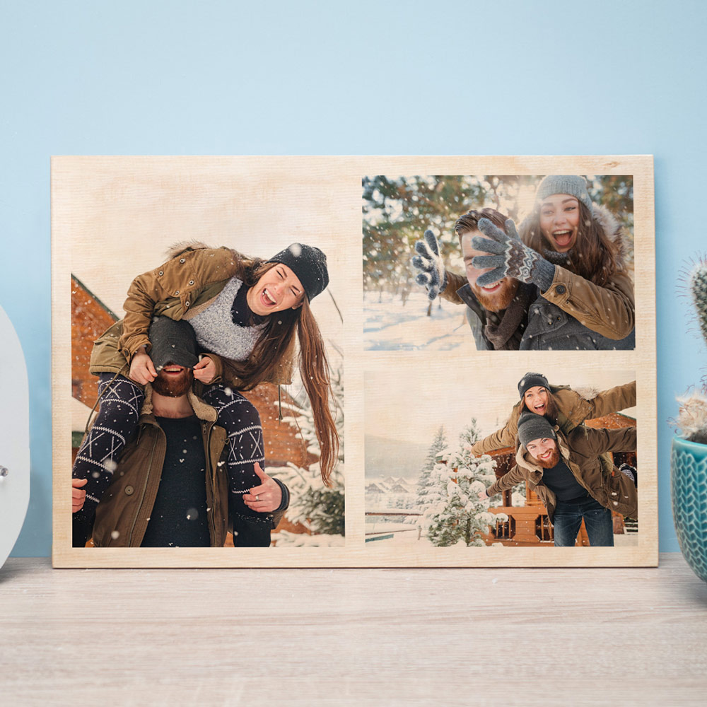 Photo Personnalisable sur Bois - 3 Images