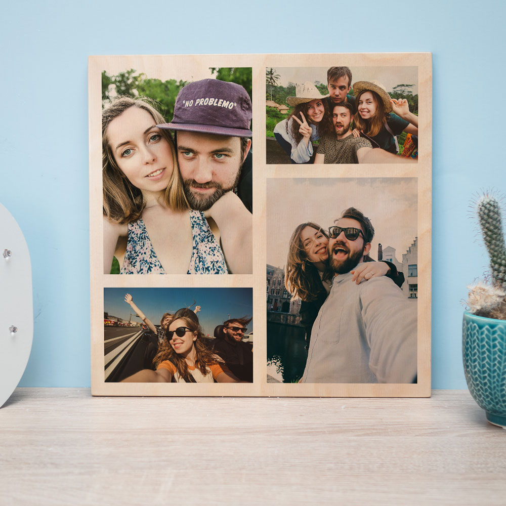Photo sur bois personnalisée avec 4 photos