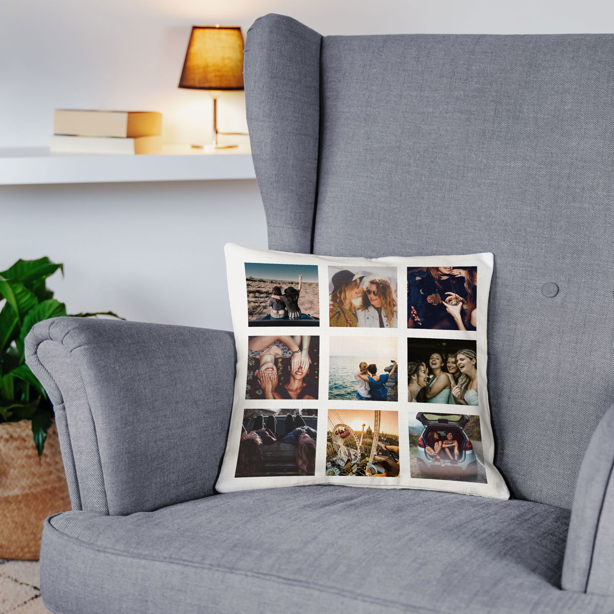 Housse de coussin personnalisable avec 9 images