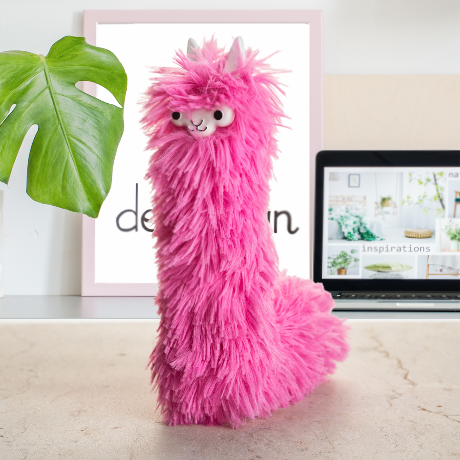 Plumeau Rose Lama