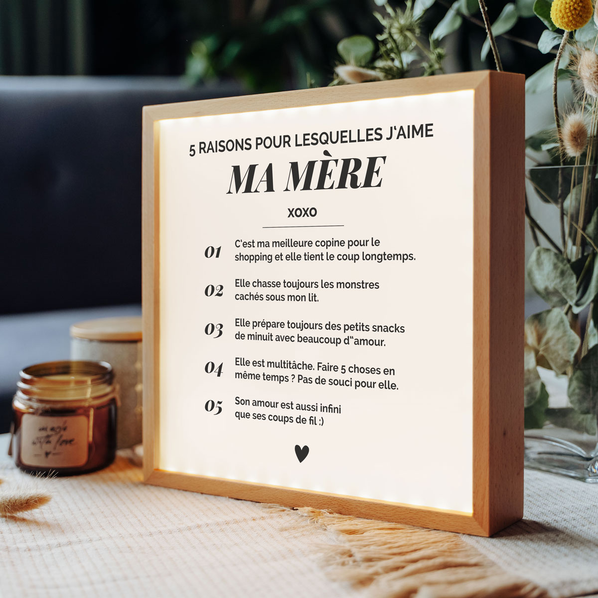Light Box Cadre Lumineux personnalisé - Ce que j'aime chez x...