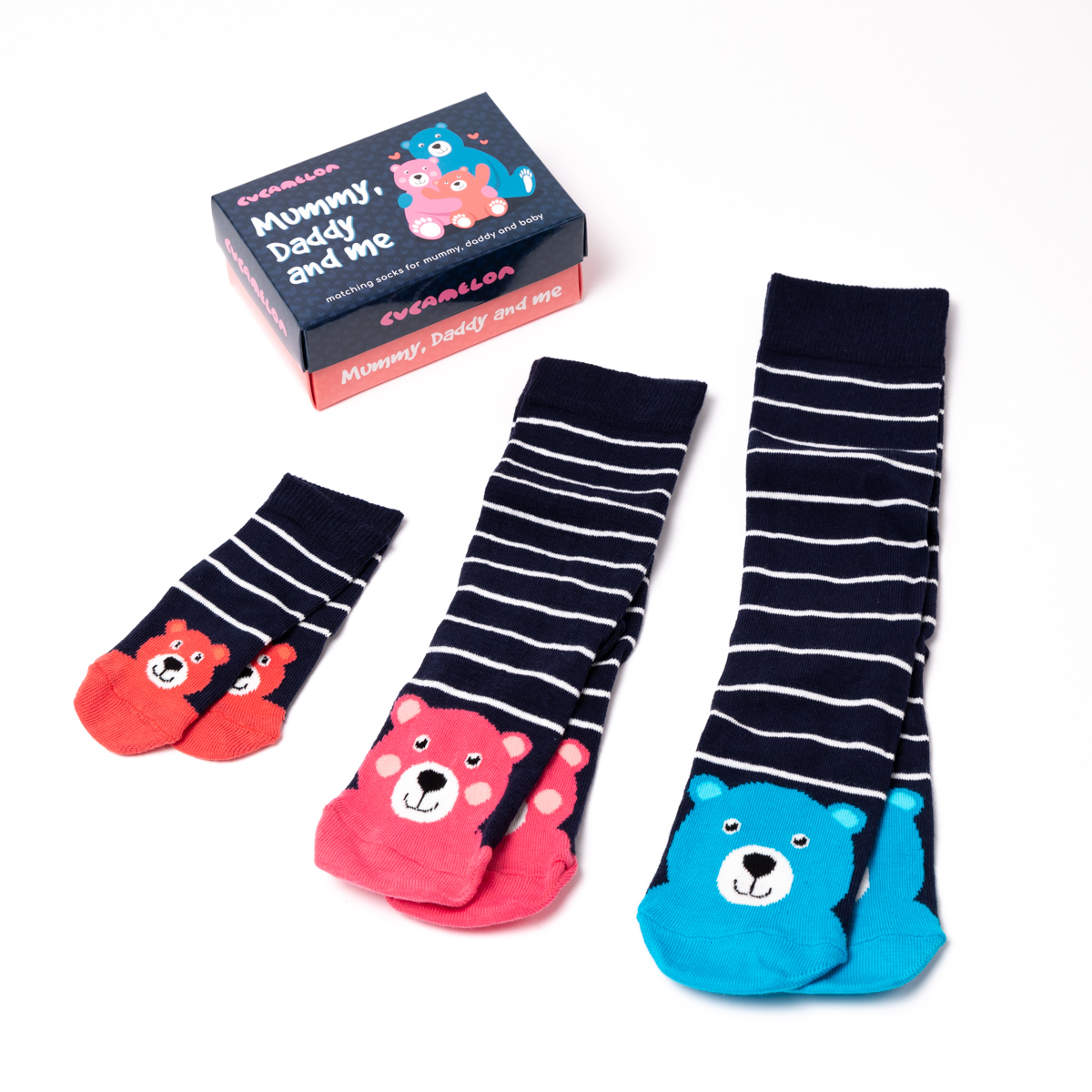Chaussettes Maman, Papa et moi Lot de 3 paires