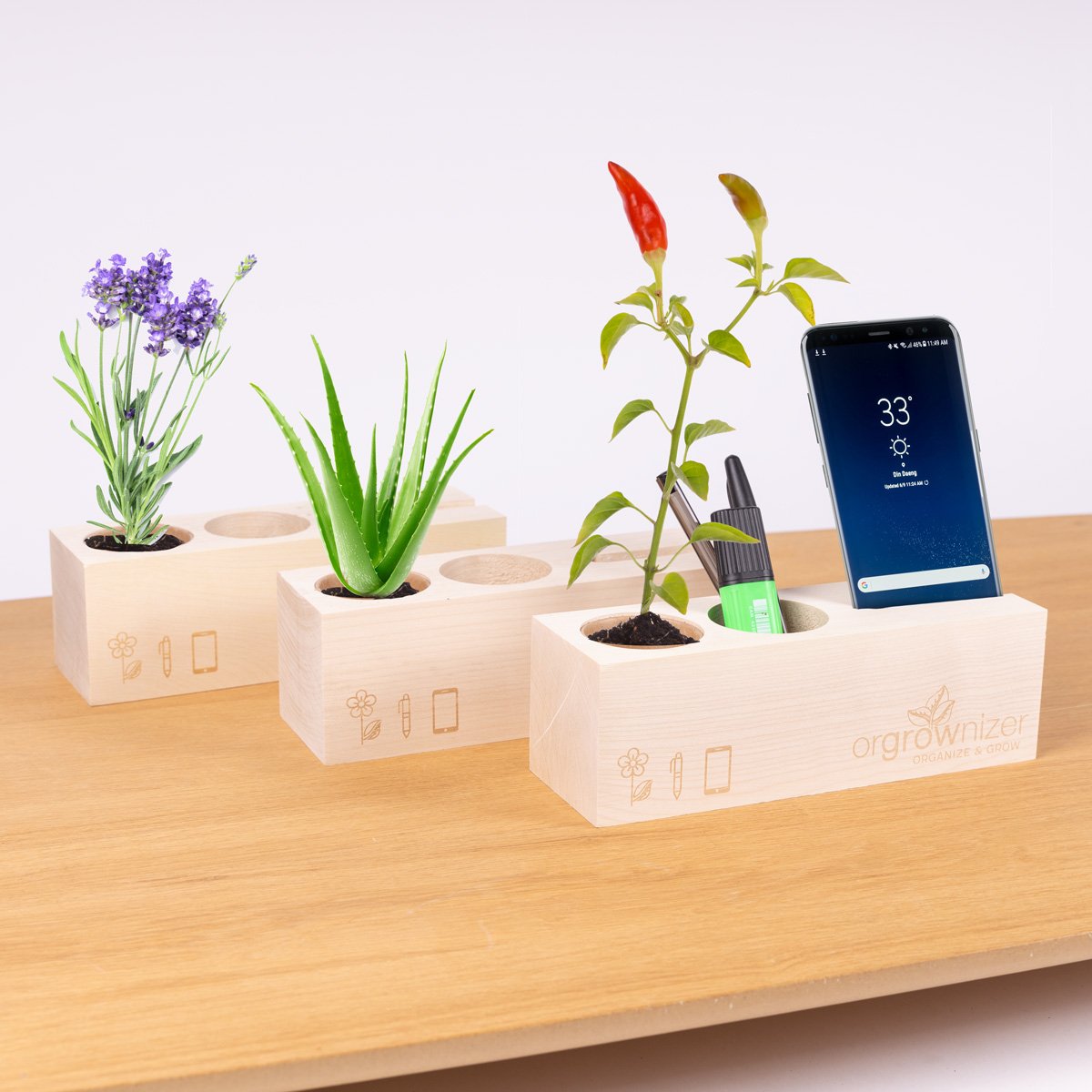 Orgrownizer - Organisateur de bureau avec plante