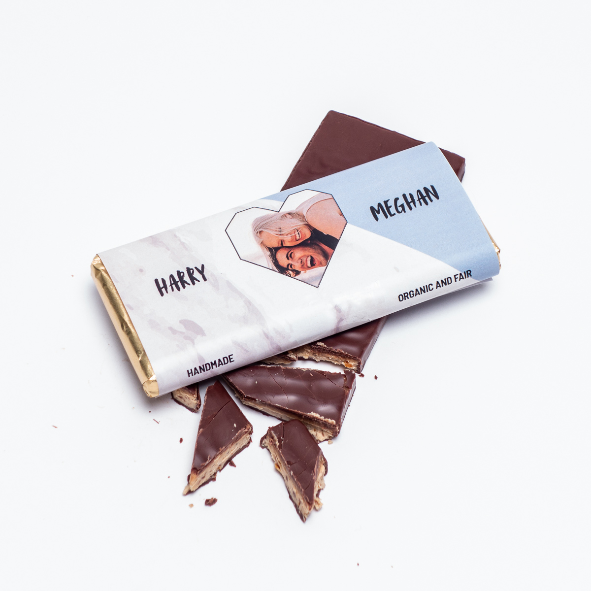 Chocolat Personnalisable Photo, Cœur & Texte