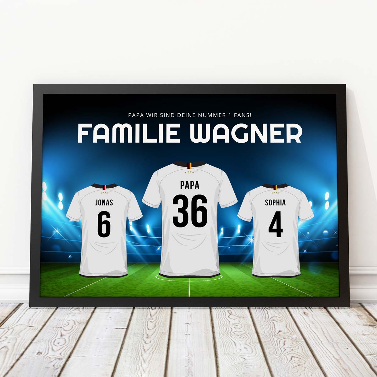 Poster personnalisé famille avec maillots de foot