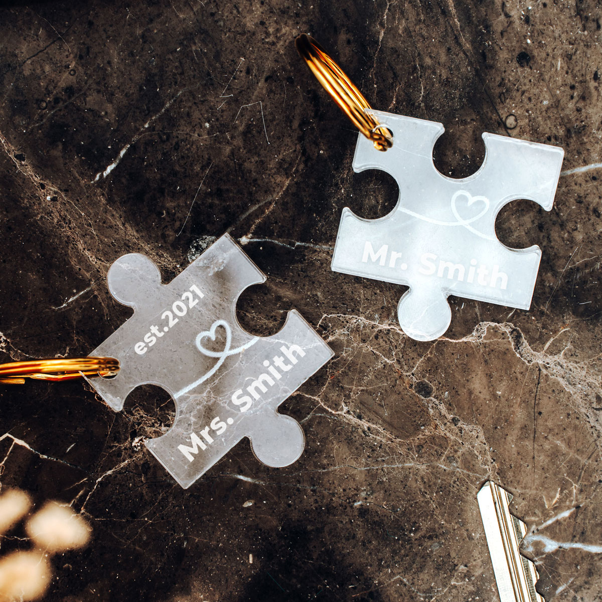 Porte-clés personnalisé en acrylique Puzzle