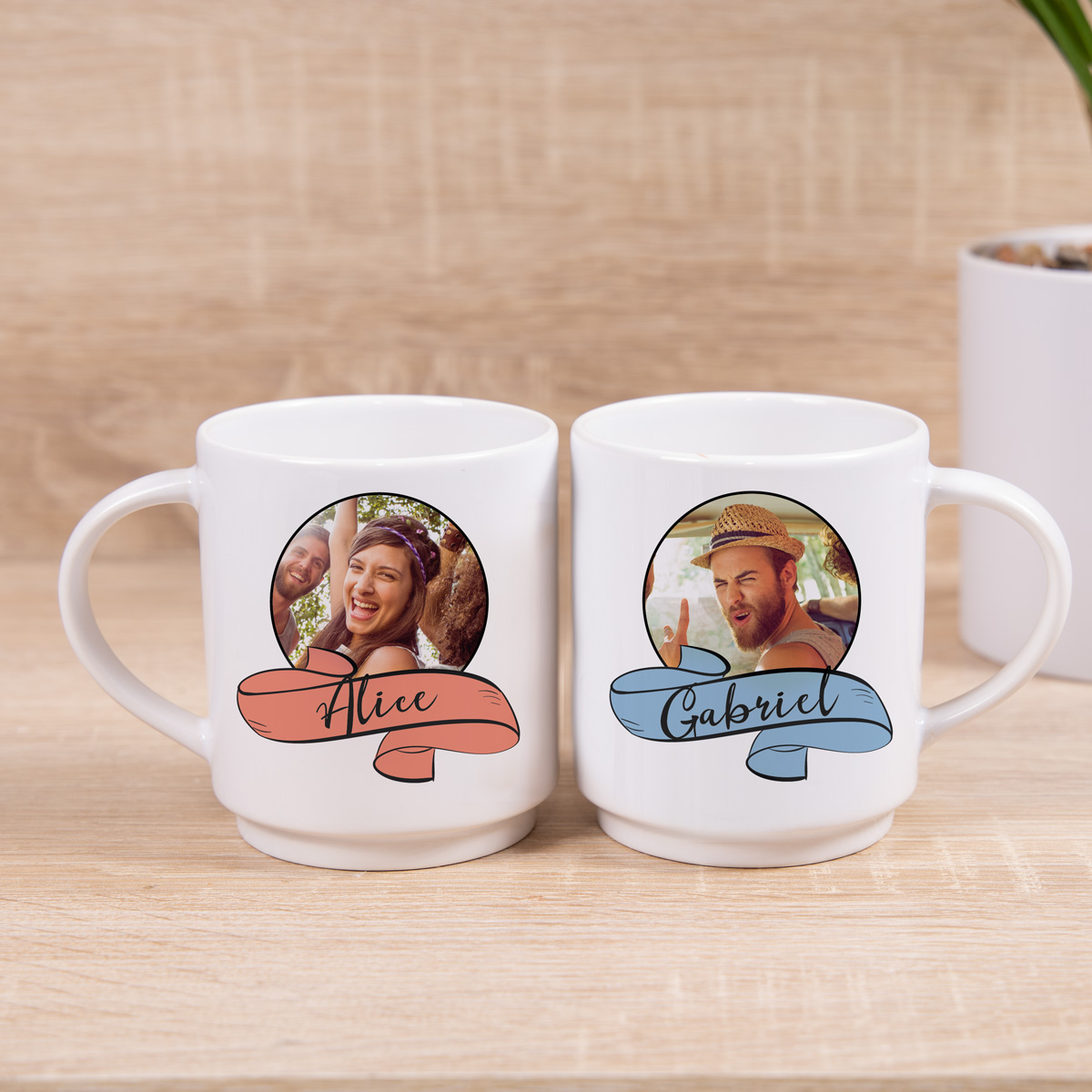 Tasse empilable avec Photo et Texte