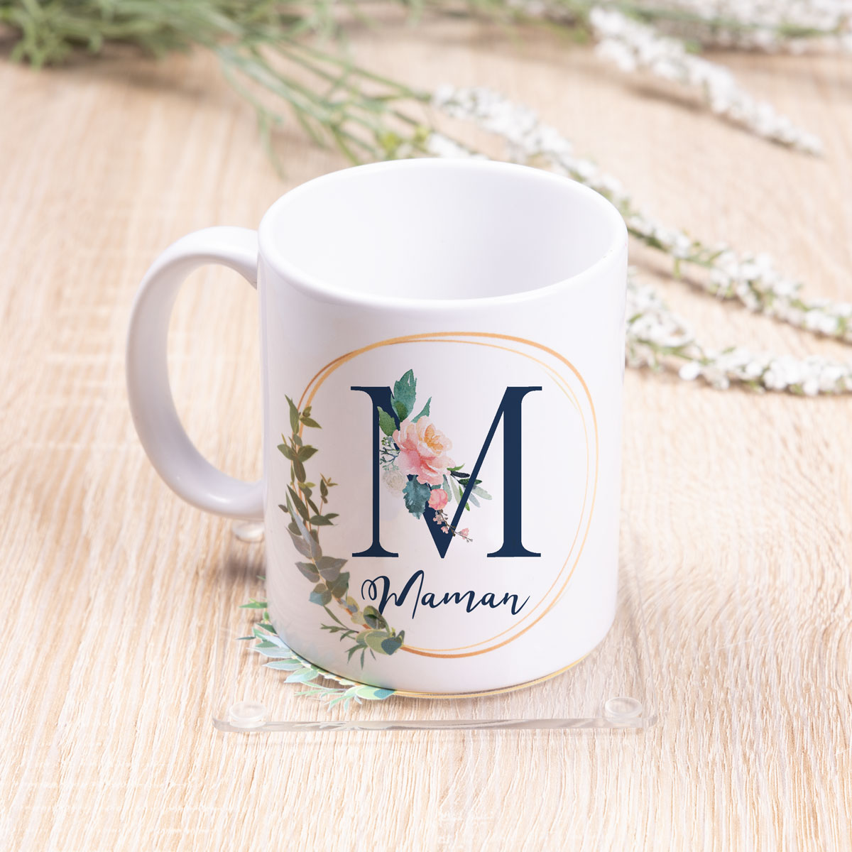 Tasse Maman avec sous-verre