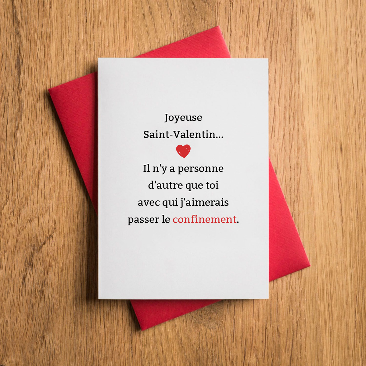 Carte de Saint-Valentin Spéciale Confinement
