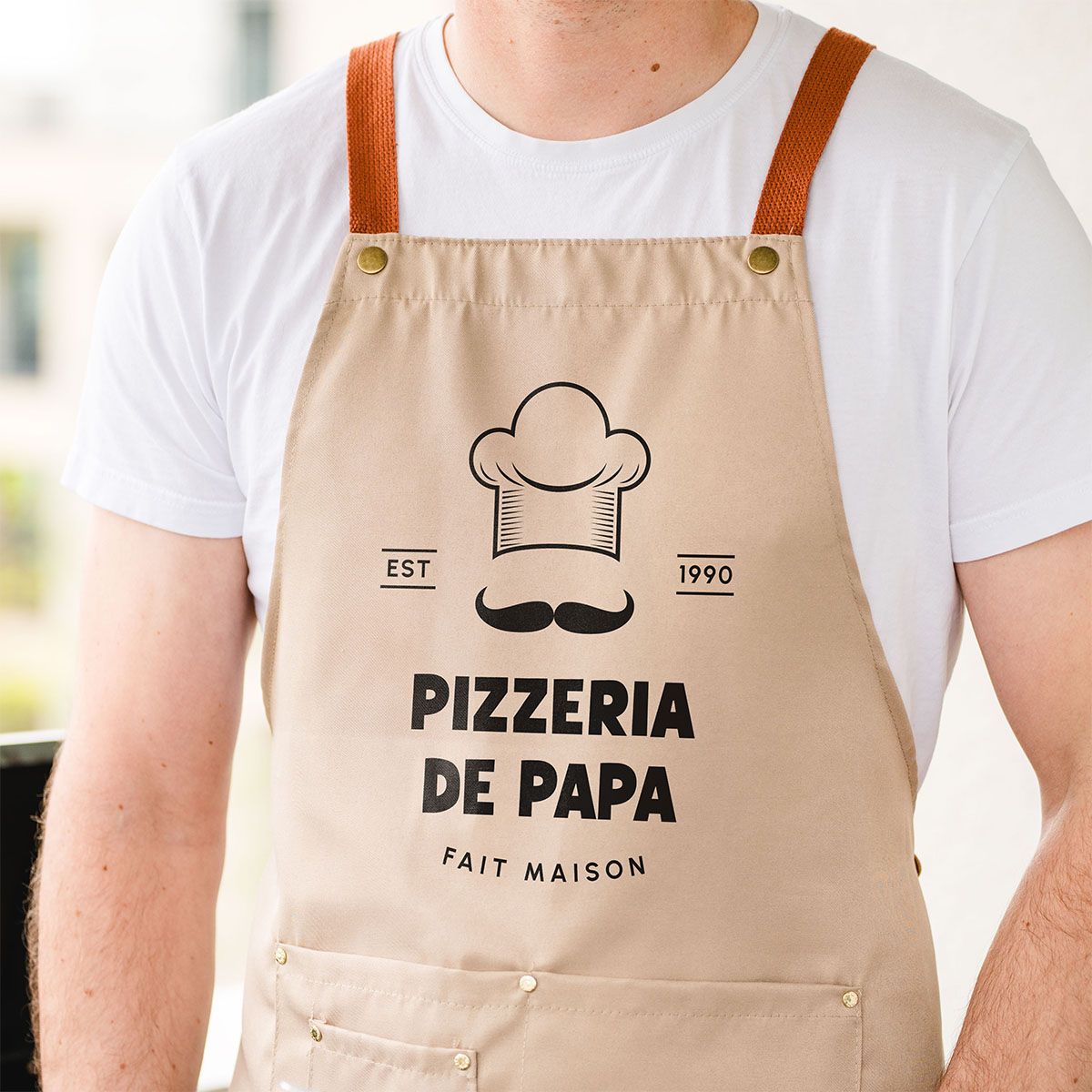 Tablier personnalisé Maître du grill avec texte