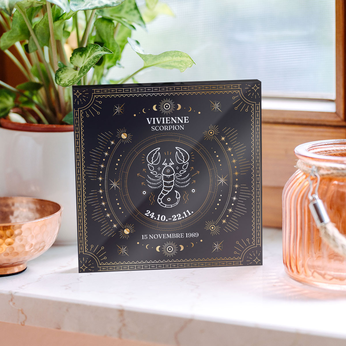 Bloc photo personnalisé en acrylique - Signe astrologique