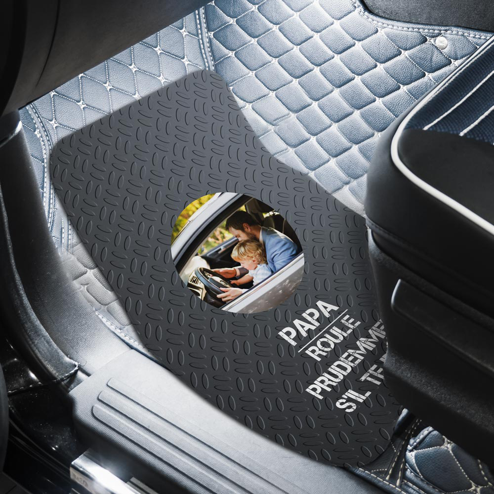 cadeau papa Tapis de voiture avec photo et texte