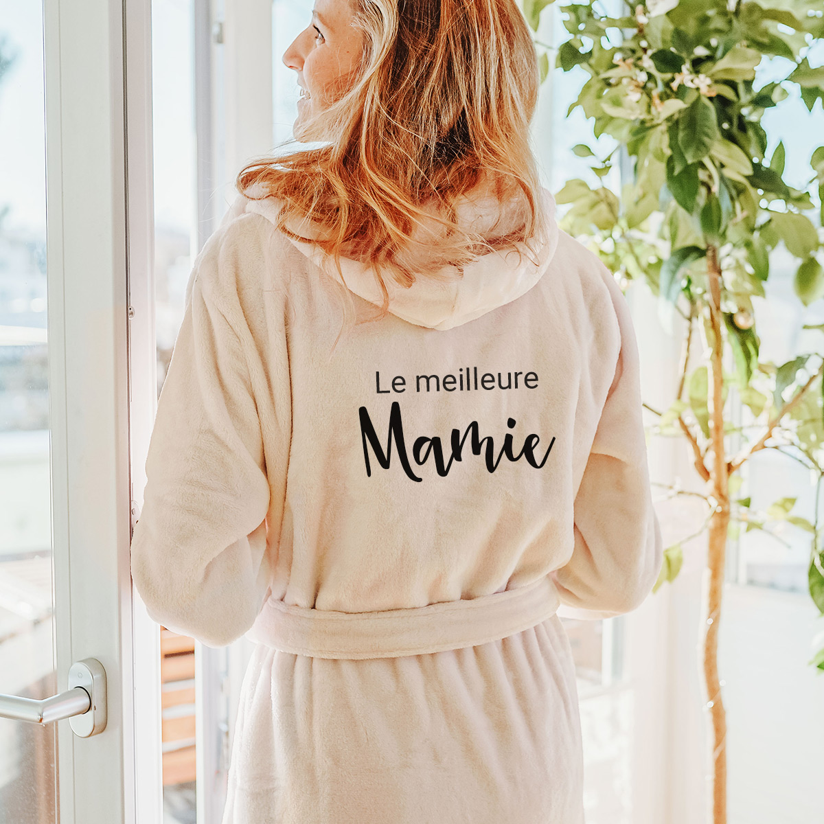 cadeau mamie Peignoir personnalisé avec nom