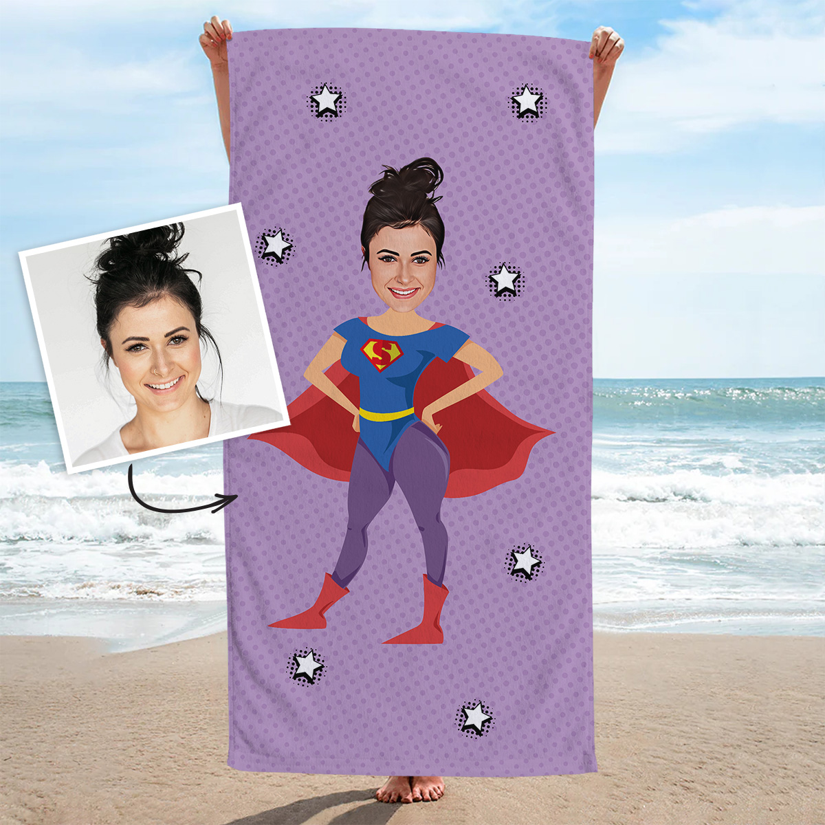 Muttertagsgeschenke personalisierbares Superwoman Handtuch