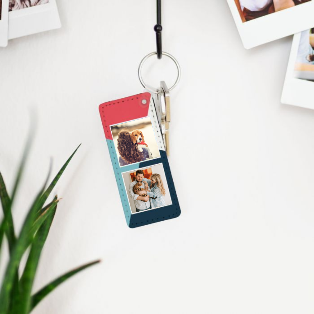 Porte-clés Personnalisé avec 2 Photos Cadeaux pour animaux Porte-clés Personnalisable avec 2 Photos