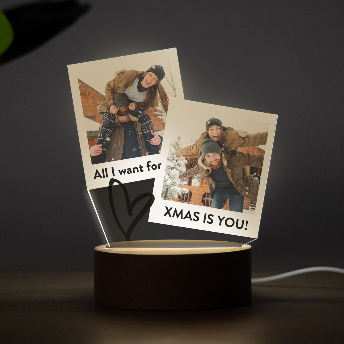 Lampe LED personnalisée design Polaroid Cadeau de Noël Lampe LED design Polaroid