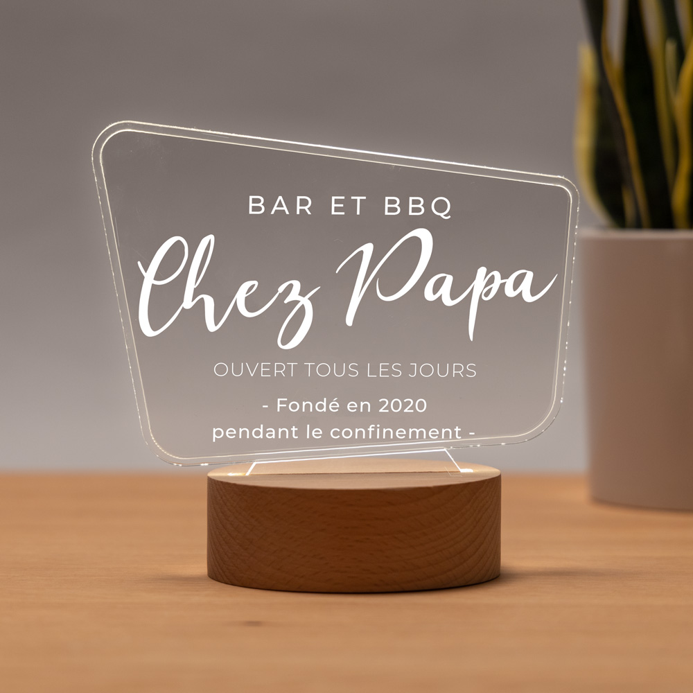 cadeau papa Lampe LED style panneau d’affichage avec texte