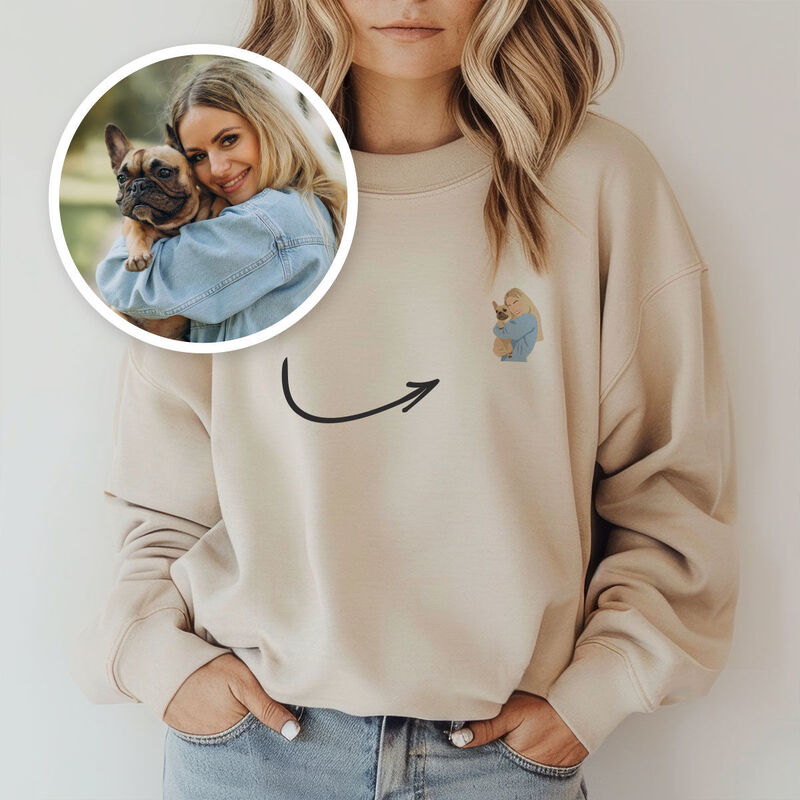 Pull personnalisé petite illustration