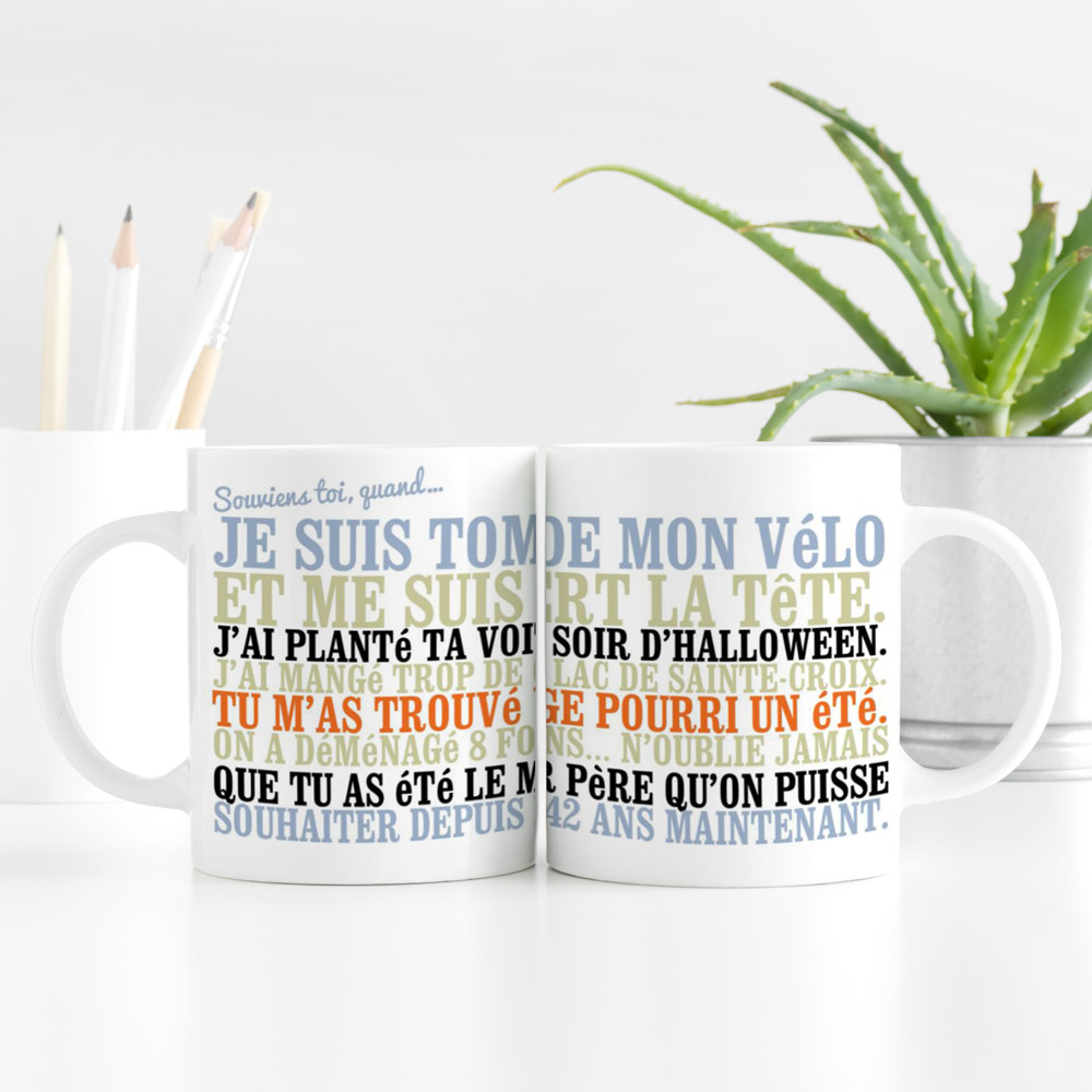 Tasse personnalisable – Souviens toi, quand... cadeau papa Tasse personnalisable – Souviens toi, quand...