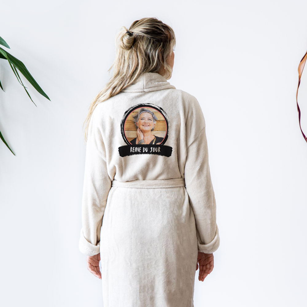Peignoir personnalisé avec photo et texte cadeau maman Peignoir personnalisable avec photo et texte