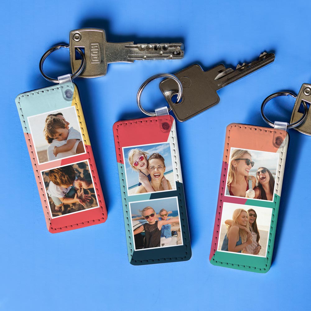 Porte-clés Personnalisé avec 2 Photos idée cadeau fête des mères